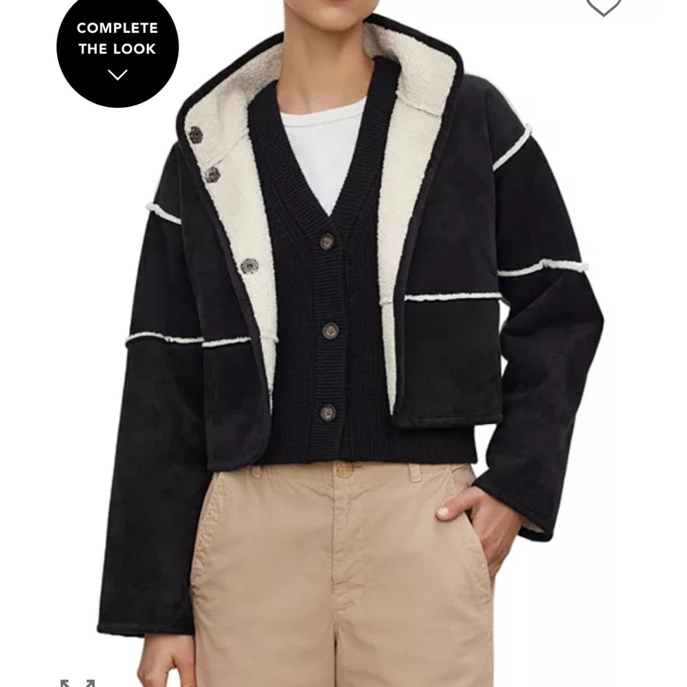 Black Faux Shearling  Women's Jacket